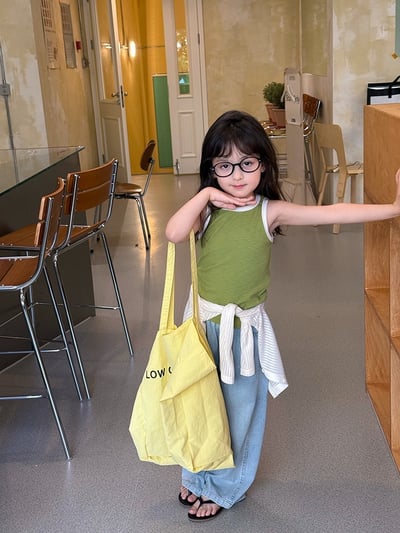 A1-003 韓式多巴胺無袖洋氣清爽撞色小背心6