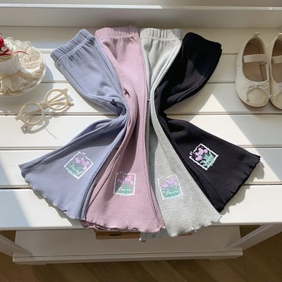 B1-062 純色彈性坑條打底褲韓版木耳邊休閒褲3