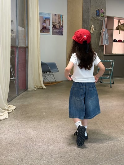 A1-009 韓版寬鬆復古美式中性百搭五分褲牛仔褲5