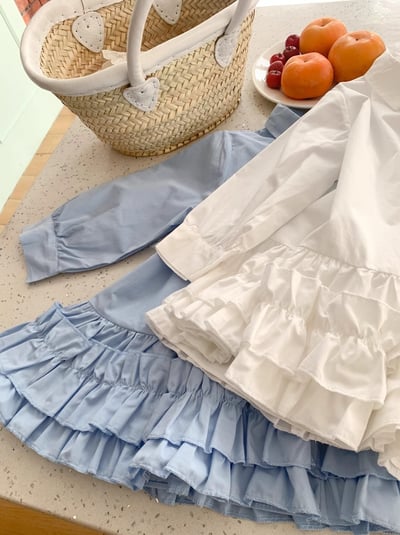 C1-043 長袖襯衫領拼接洋裝蛋糕裙10