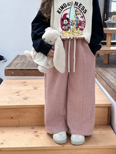 A1-022 洋氣保暖休閒褲加厚羊絨混紡直筒褲4