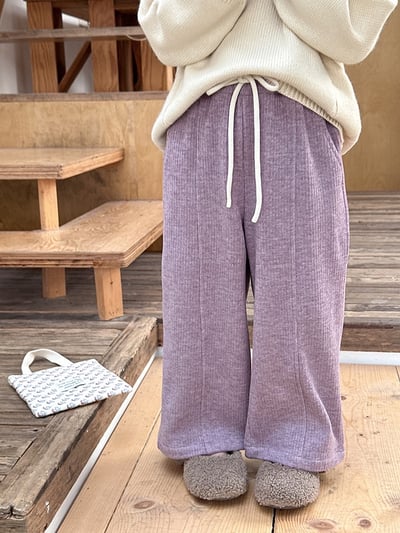 A1-022 洋氣保暖休閒褲加厚羊絨混紡直筒褲6