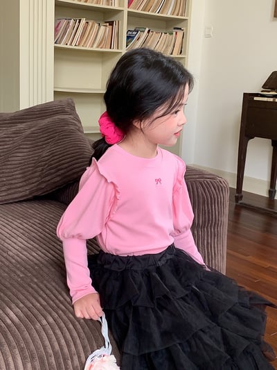 B1-068 氛圍感公主風刺繡蝴蝶結上衣6