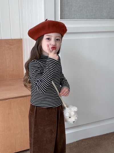 A1-021 純色半高領內搭上衣男女童軟糯舒適中領打底衫11