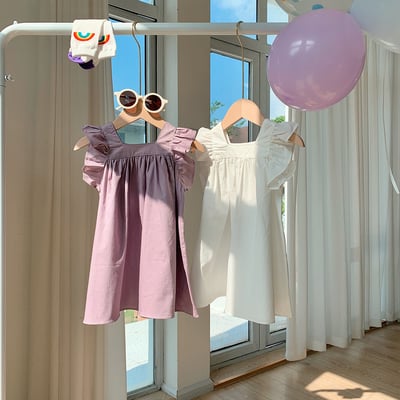 B1-007 小清新荷葉邊飛袖連身裙1