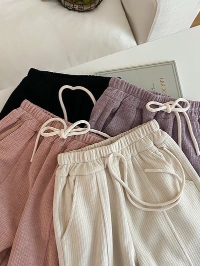 A1-022 洋氣保暖休閒褲加厚羊絨混紡直筒褲11