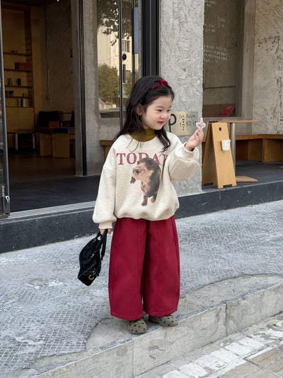 D1-025 羊駝絨加厚圓領上衣+加絨褲子11