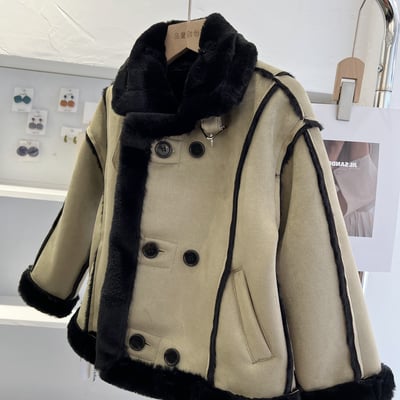 C1-045 鹿皮绒时装版加毛加厚外衣上衣外套7