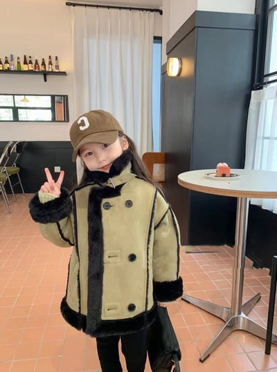C1-045 鹿皮绒时装版加毛加厚外衣上衣外套10