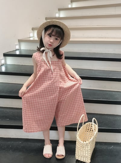 C1-014 格子吊帶韓國版連身褲吊帶連身衣5