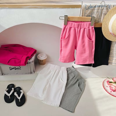 B1-018 韓版休閒束腰五分褲純色針織中褲5