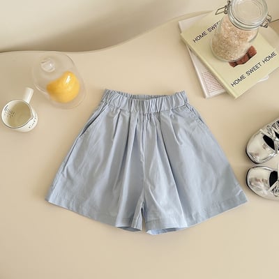 B1-057 休閒褲學院寬鬆短褲鬆緊腰寬褲15