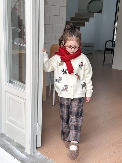 A1-031 聖誕新款軟糯氛圍感卡通小狗毛衣外套5