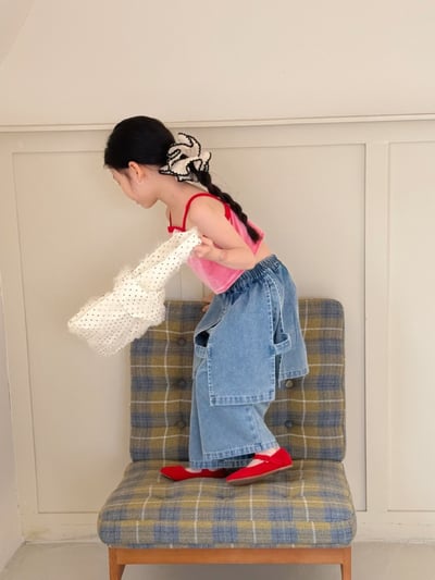 D1-011 韓版絲絨吊帶短版背心+牛仔裙褲4