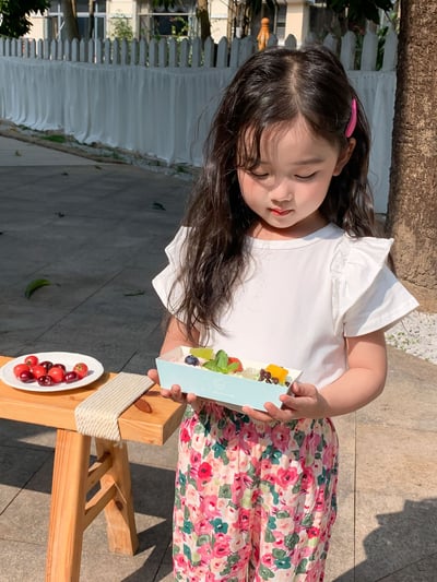 B1-013 女孩荷葉邊飛袖短袖上衣2