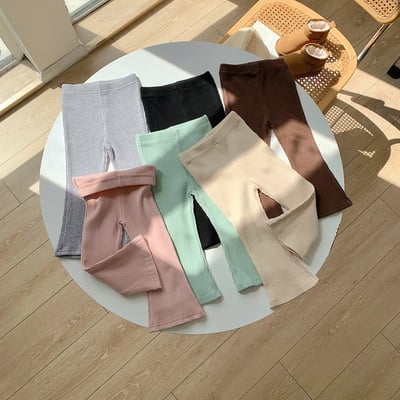 B1-019 韓版百搭休閒小女孩全棉喇叭褲9