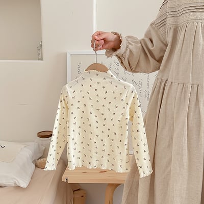 B1-023 蝴蝶結花邊打底衫木耳邊純色軟上衣12