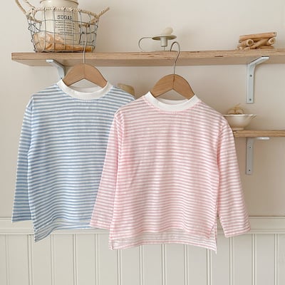 B1-034 防曬衣洋氣時髦寬鬆長袖條紋T上衣2