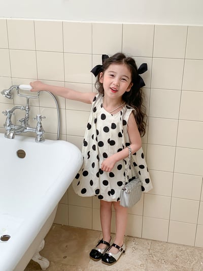 C1-010 圓點可愛花苞裙洋裝背心裙4