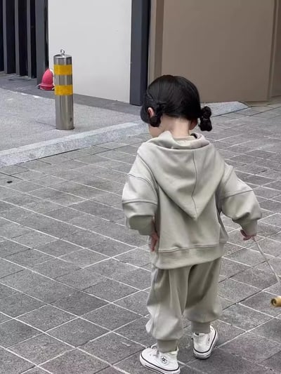 C1-046 尖尖帽圍巾加絨加厚上衣加長褲套裝6