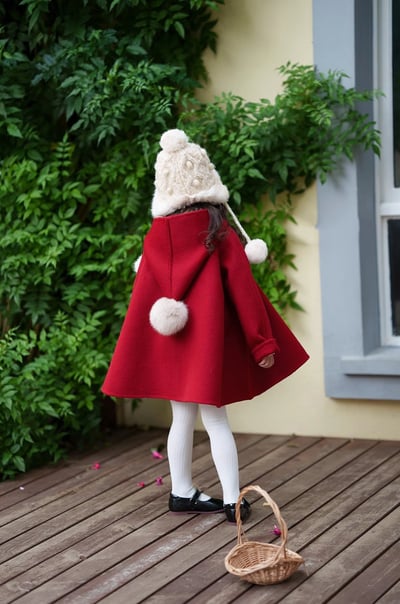 C1-033 聖誕新款尖尖帽呢料加絨加厚斗篷上衣4