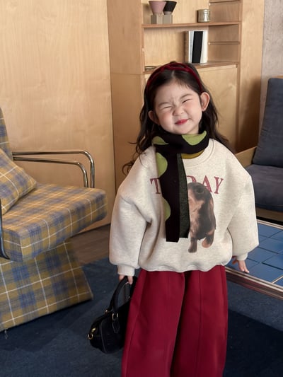 D1-025 羊駝絨加厚圓領上衣+加絨褲子7