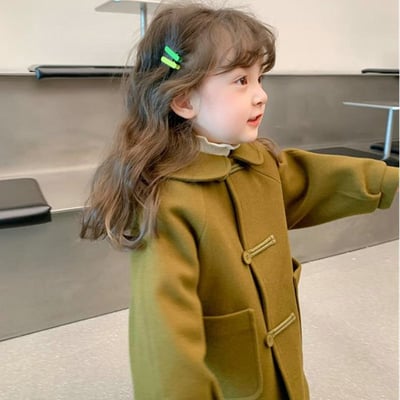 C1-030 娃娃領單排扣夾棉加厚呢大衣外套3