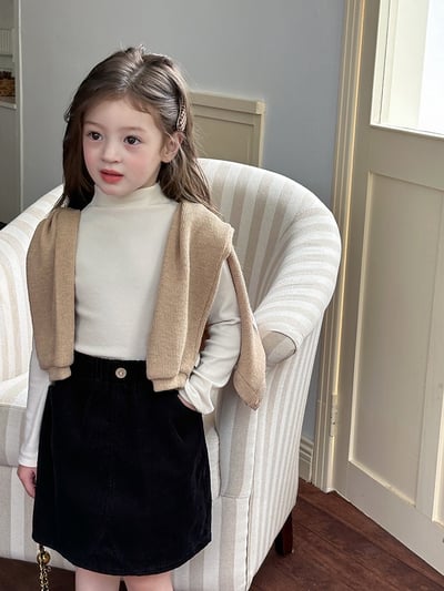 A1-021 純色半高領內搭上衣男女童軟糯舒適中領打底衫12