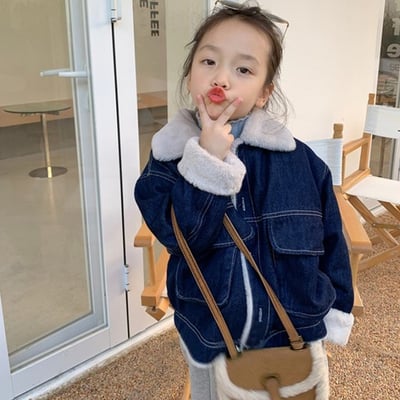 C1-059 仿兔毛超柔加毛牛仔口袋上衣夾克外套1