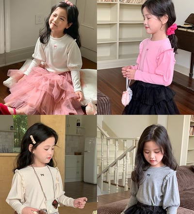 B1-068 氛圍感公主風刺繡蝴蝶結上衣1