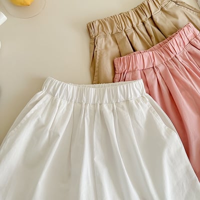 B1-057 休閒褲學院寬鬆短褲鬆緊腰寬褲8