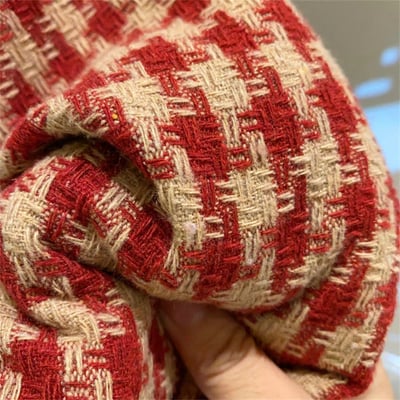 C1-058 聖誕新年小香風格子呢料夾棉加厚外套加裙子套裝8