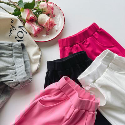 B1-018 韓版休閒束腰五分褲純色針織中褲7