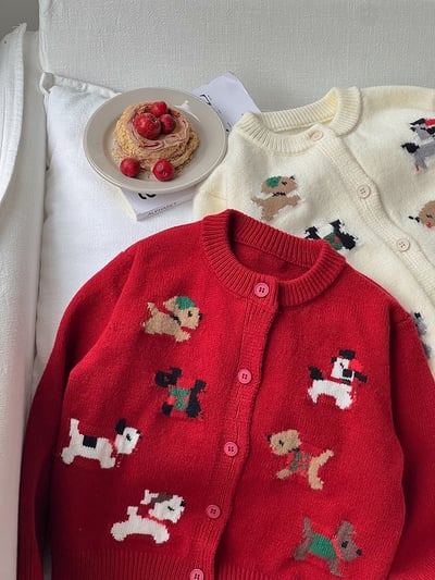 A1-031 聖誕新款軟糯氛圍感卡通小狗毛衣外套11