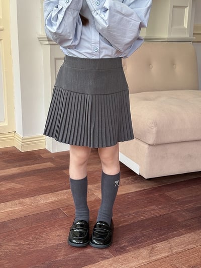 A1-024 韓版休閒半身短裙洋氣垂感百褶裙12