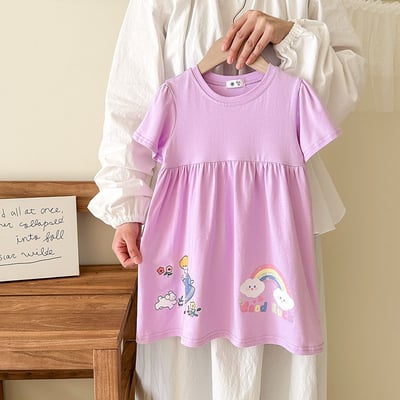 B1-042 歐美風卡通童裙兒童公主裙短袖純棉洋裝8