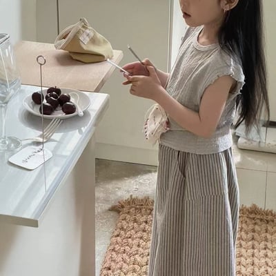 C1-086 韓版洋氣背心條紋褲兩件套裝3