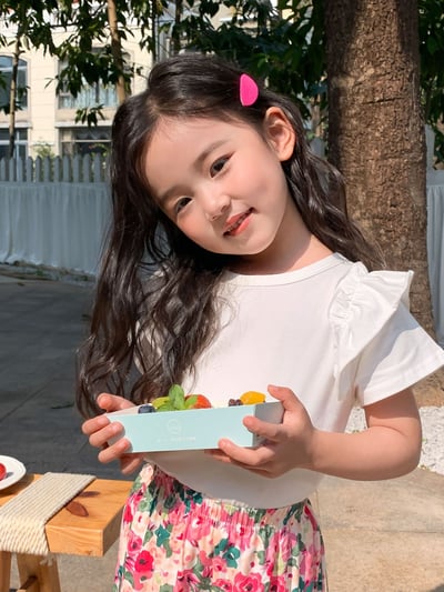 B1-013 女孩荷葉邊飛袖短袖上衣3