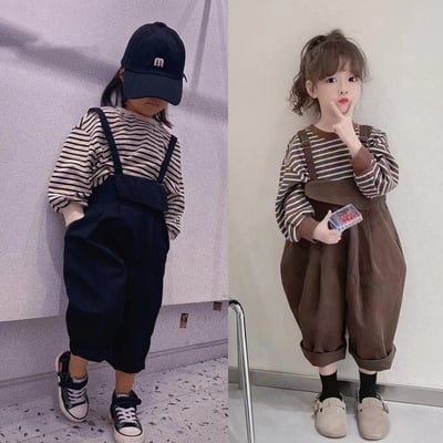 C1-103 條紋長袖打底衫上衣加連身燈籠褲1