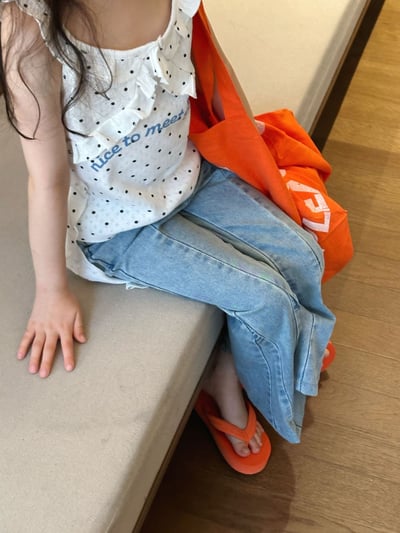 D1-016 韓版波點吊帶不規則設計款背心+喇叭牛仔裤6