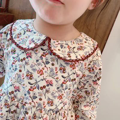 C1-099 公主碎花圓領洋裝娃娃裙4