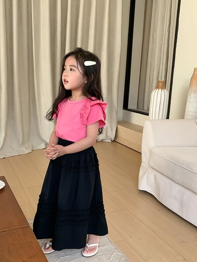 B1-013 女孩荷葉邊飛袖短袖上衣7