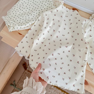 B1-023 蝴蝶結花邊打底衫木耳邊純色軟上衣7