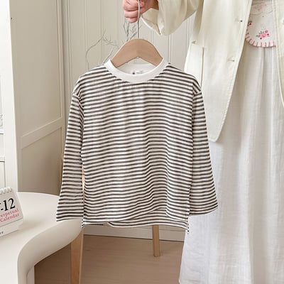 B1-034 防曬衣洋氣時髦寬鬆長袖條紋T上衣7