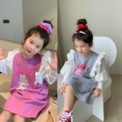 C1-098 卡通飛袖洋裝連衣裙1