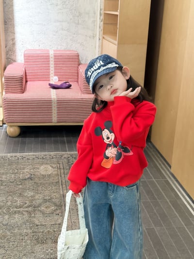 D1-026 加絨加厚圓領印花上衣+加絨牛仔褲11