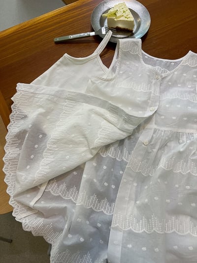 A1-005 氣質甜美蕾絲提花疊穿背心裙輕薄防曬無袖罩衫裙9