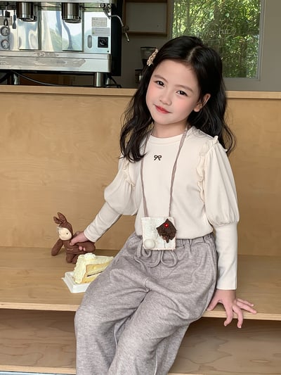 B1-068 氛圍感公主風刺繡蝴蝶結上衣4