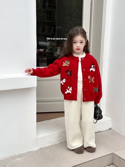 A1-031 聖誕新款軟糯氛圍感卡通小狗毛衣外套2