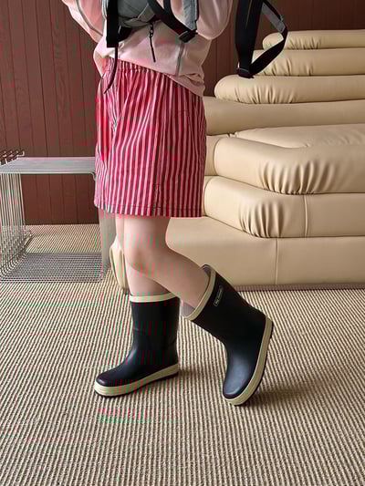 A1-012 韓版紅色休閒時尚豎條紋寬鬆短褲4